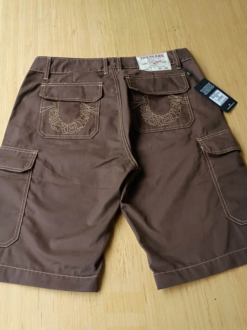 True Religion Bracken Brown Cargo Shorts Y2K 2000s Mens Size 32 108056 NWT